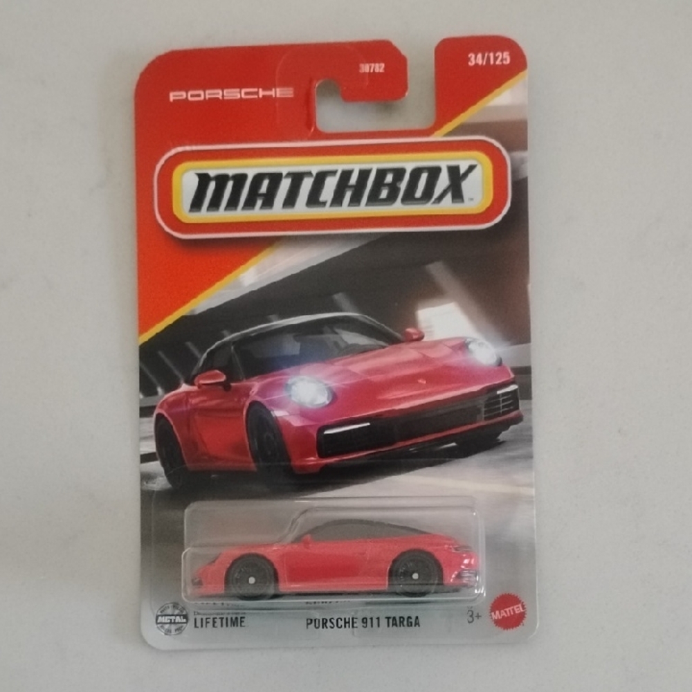 Mattel Matchbox Red Porsche 911 Targa Toy Car